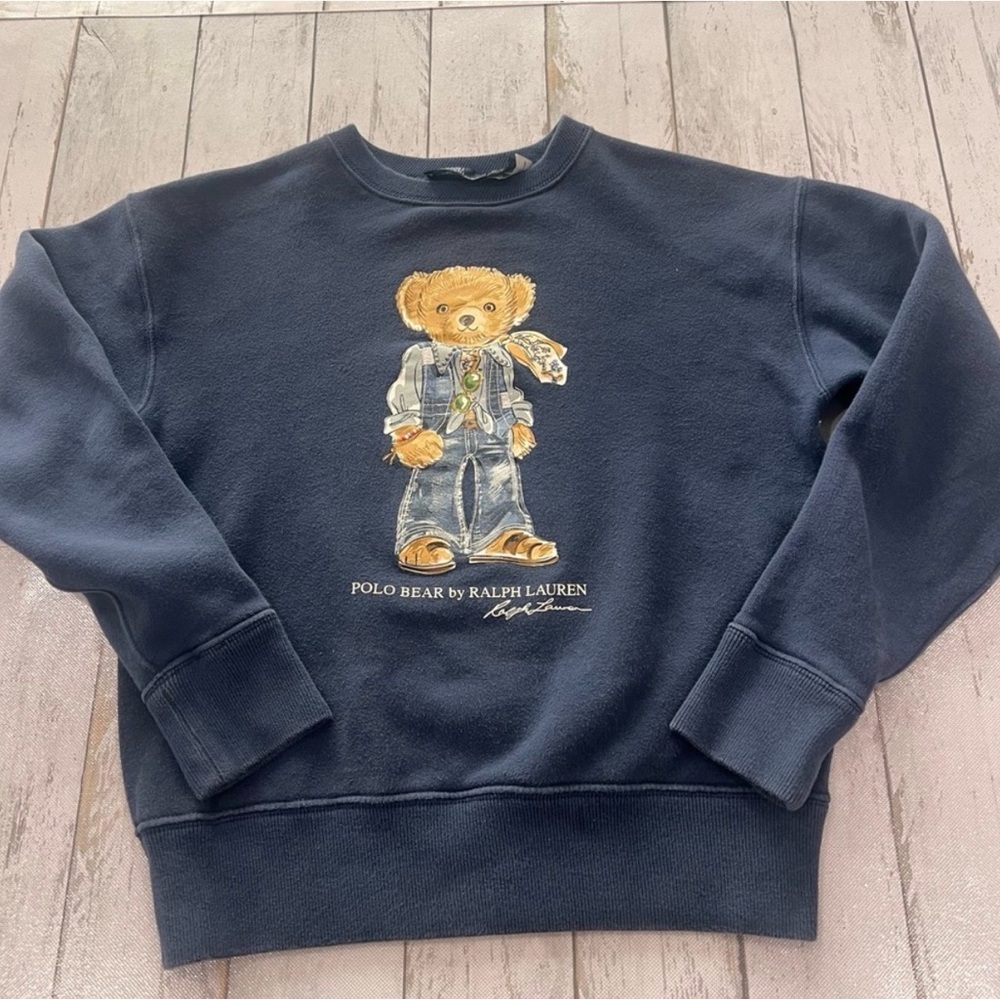 Ralph Lauren Navy Polo Bear Crewneck Sweatshirt